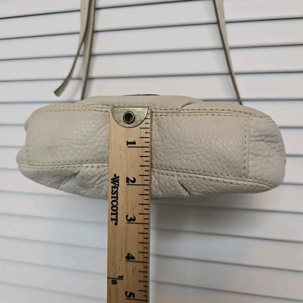 MICHAEL KORS Charlton Leather Mini Crossbody Bag Cream Gold Tone Hardware Preppy - Picture 12 of 12